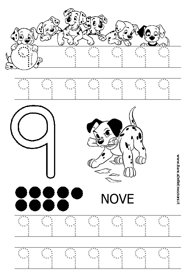 Aritmetica - Conoscere i numeri - numero 9 nove