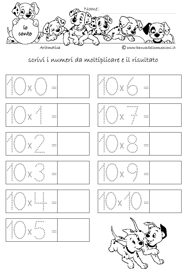 Aritmetica - Conoscere i numeri - Moltiplicazione