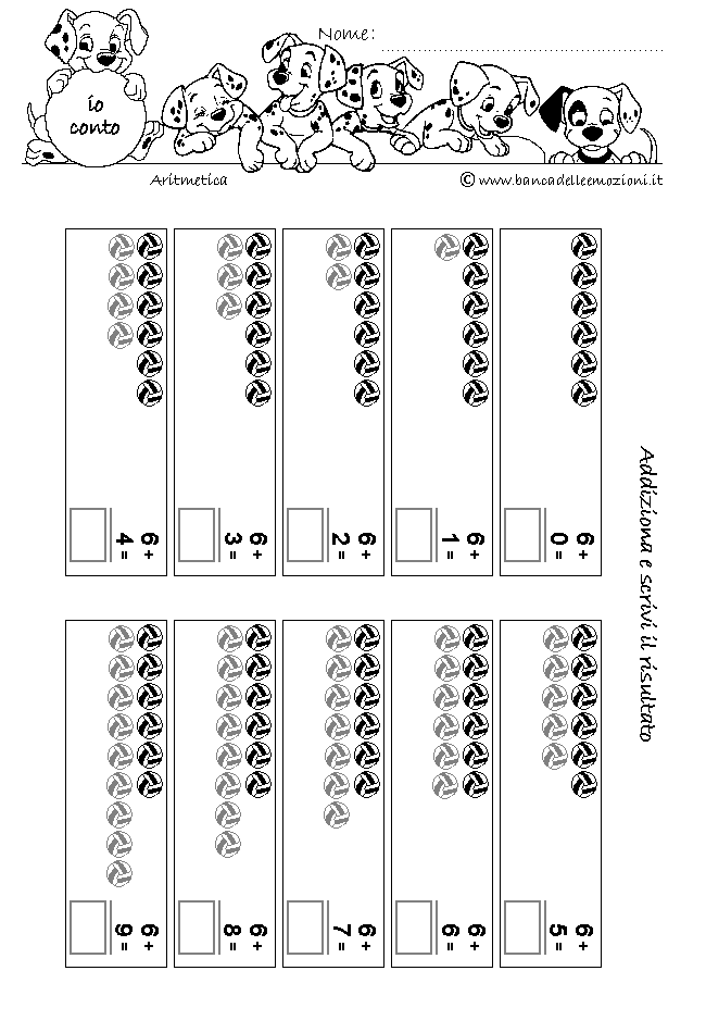 Aritmetica - ADDIZIONE - addiziona gli oggetti senza traccia numero 6