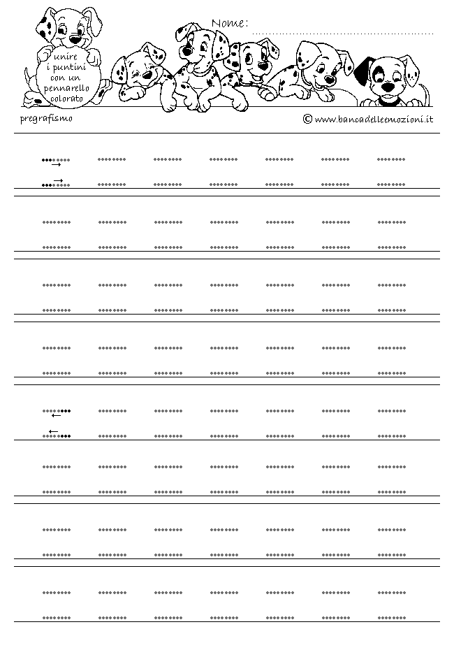 Pregrafismo - coordinazione oculo manuale - linee orizzonali verticali piccole